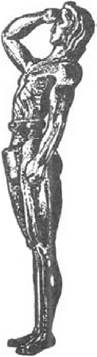 Figure 2 A Minoan worshipper. This fine bronze figurine illustrates the Minoan ideal of youthful manhood