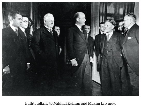 Image: Bullitt talking to Mikhail Kalinin and Maxim Litvinov.