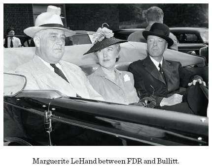 Image: Marguerite LeHand between FDR and Bullitt.
