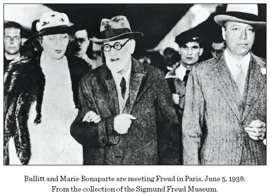 Image: Bullitt and Marie Bonaparte are meeting Freud in Paris, June 5, 1938. From the collection of the Sigmund Freud Museum.