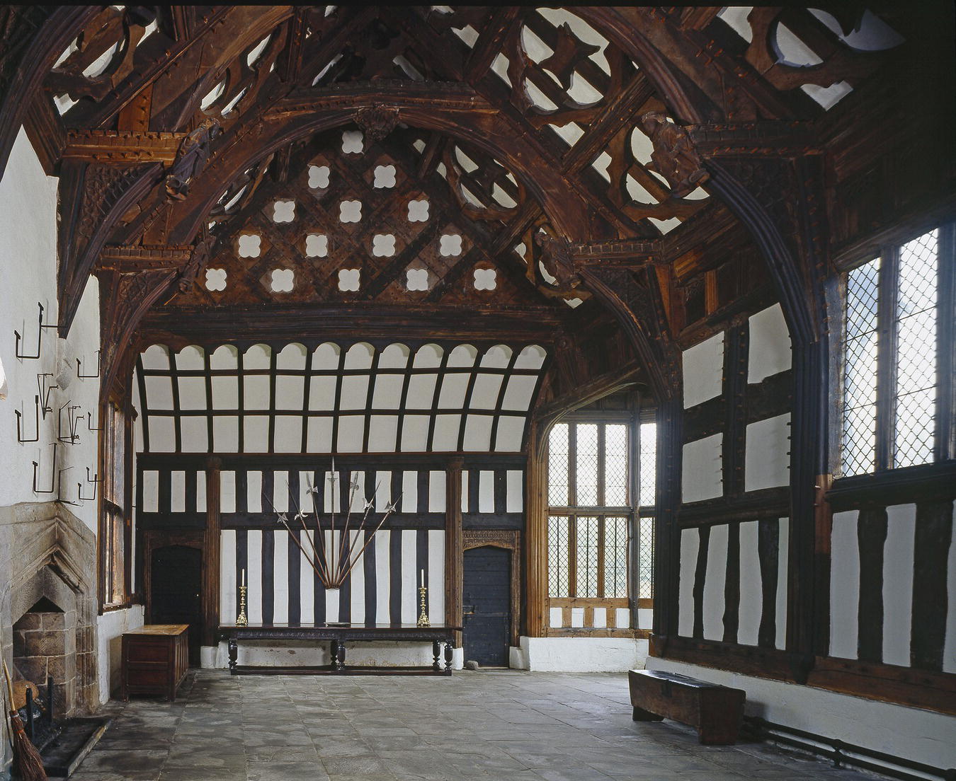 Photo displaying interior of the Tudor Great Hall at Rufford Old Hall.