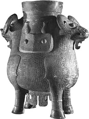 This bronze zun, or ritual wine vessel, in the shape of two rams is from the thirteenth or twelfth century BCE. This bronze zun, or ritual wine vessel, in the shape of two rams is from the thirteenth or twelfth century BCE.