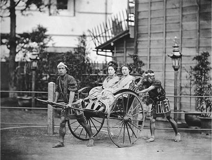 Rickshaw pullers were among the most common sights in Japanese cities of the late 1800s