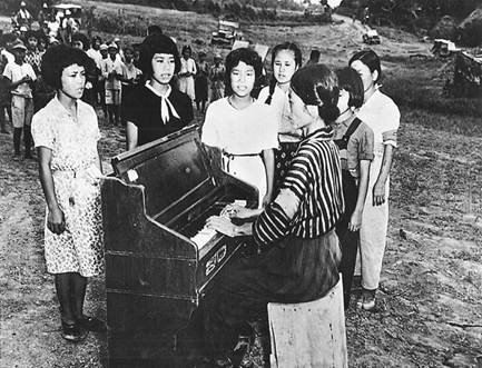 Japanese schools continued to hold classes following World War II