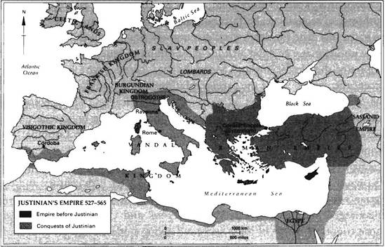 JUSTINIAN'S EMPIRE 527-565