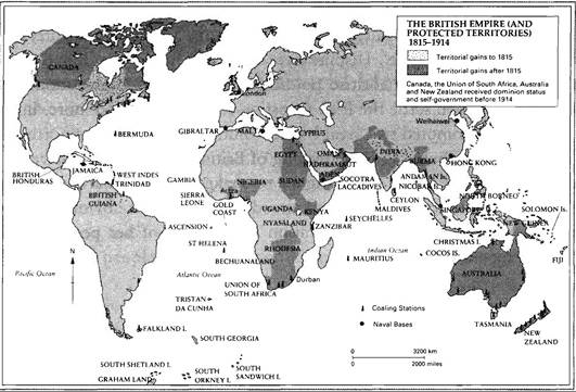 THE BRITISH EMPIRE (AND PROTECTED TERRITORIES) 1815-1914
