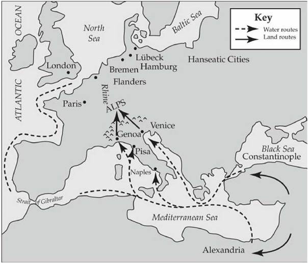 Trade Routes of the Hanseatic League (Thirteenth to Fifteenth Centuries) Trade Routes of the Hanseatic League (Thirteenth to Fifteenth Centuries)