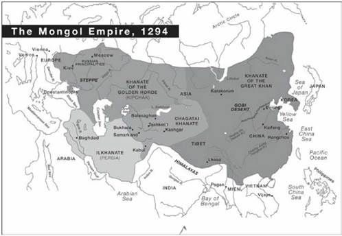 Map of the Mongol Khanates Map of the Mongol Khanates