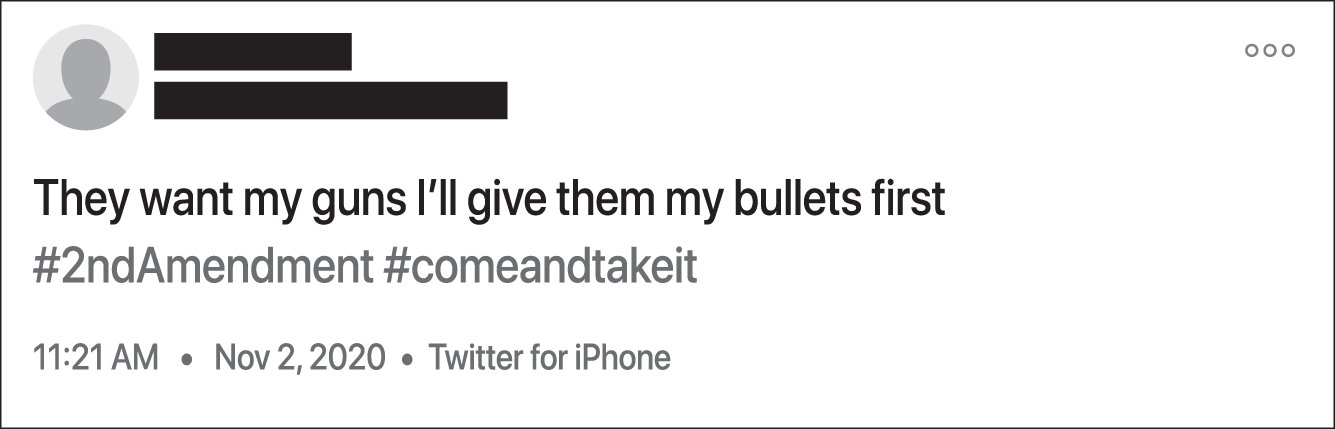 Snapshot of the Guns Tweet.