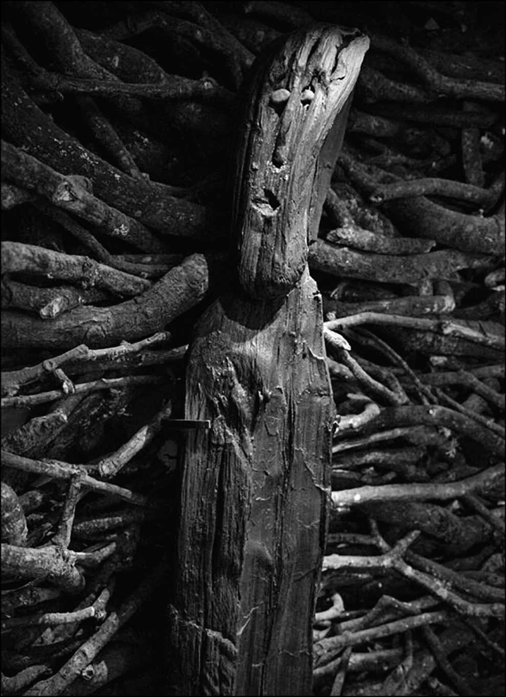 Ballachulish figure of a goddess carved from alder wood with quartzite pebbles for eyes, found in Inverness-shire, Scotland (c. 600  b.c.e. ) Copyright &copy; National Museums of Scotland