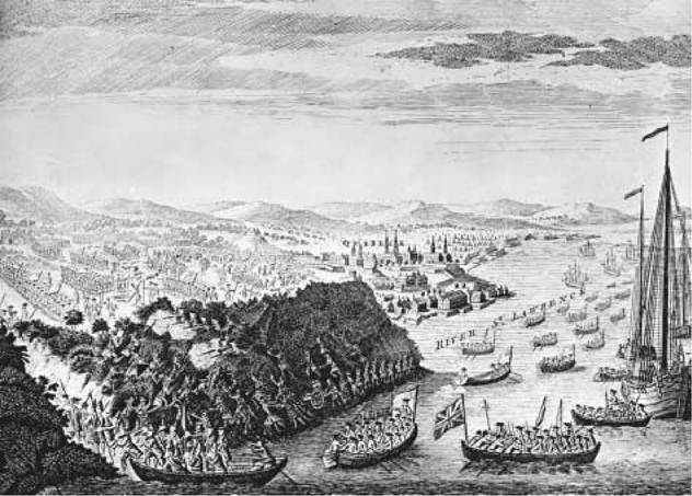 A View of the Taking of Quebeck by the English Forces Commanded by Gen. Wolfe, Sep 13, 1759. This engraving from a 1760 issue of London Magazine shows the fall of Quebec to the British in 1759, a conquest that added thousands of French-speaking Catholic residents to the British Empire. A View of the Taking of Quebeck by the English Forces Commanded by Gen. Wolfe, Sep 13, 1759. This engraving from a 1760 issue of London Magazine shows the fall of Quebec to the British in 1759, a conquest that added thousands of French-speaking Catholic residents to the British Empire.