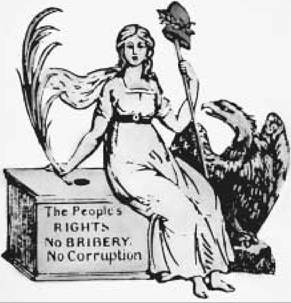 Democratic Republican Campaign Poster. This emblem adorned a poster that circulated in 1816 in support of James Monroe, the Democratic Republican candidate for president. Monroe ran against Rufus King, the Federalist candidate. Democratic Republican Campaign Poster. This emblem adorned a poster that circulated in 1816 in support of James Monroe, the Democratic Republican candidate for president. Monroe ran against Rufus King, the Federalist candidate.