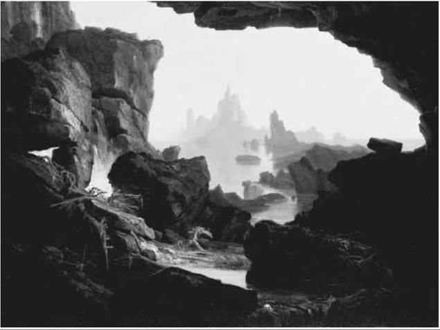 The Subsiding of the Waters of the Deluge (1829). A painting by Thomas Cole, a leader of the Hudson River school of American landscape painters.