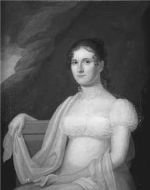 Alice Lawrason Riggs. Cephas Thompson painted this portrait of a fashionable American woman around 1815. The sitter, the wife of a prominent Baltimore merchant, wears a high-waisted Empire-style gown.