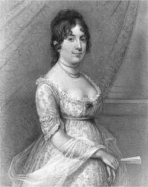 Dolley Madison (1768-1849). The wife of President James Madison, in an engraving (1804-1855) based on a painting by Gilbert Stuart.