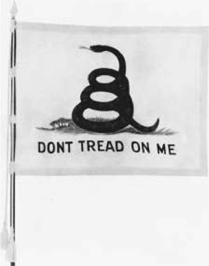 The Gadsden Flag. The timber rattlesnake, a creature indigenous to America, was a common motif on Revolutionary flags. The best-known example is the Gadsden Flag, featuring a coiled rattlesnake atop the warning "Don't Tread on Me.” Christopher Gadsden was a Revolutionary leader from South Carolina and a delegate to the Continental Congress.