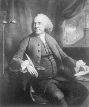 Benjamin Franklin. Franklin examines an electrical device in this eighteenth-century mezzotint by Edward Fisher after a painting Mason Chamberlin. A lightening bolt can be seen through the window at the right.