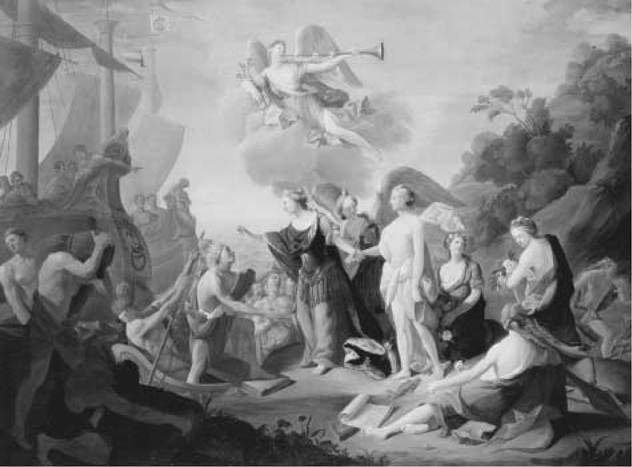 Allegory of France Liberating America. In addition to geopolitical and nationalistic reasons for supporting the United States, many French saw in the infant Republic the first real attempt to place the ideas of Voltaire and Rousseau into practice. This painting (c. 1784) by Jean Suau expresses this ideal symbolically as France takes the hand of liberty and presents him to the Americans.
