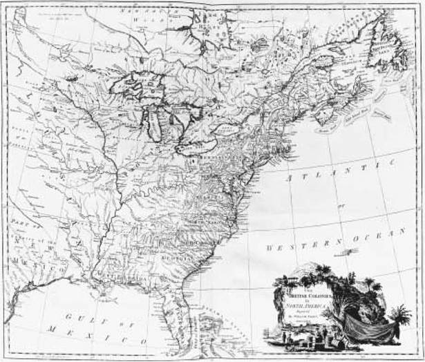 The British Colonies in North America. An engraving, dated 1777, by the English cartographer William Faden. The British Colonies in North America. An engraving, dated 1777, by the English cartographer William Faden.