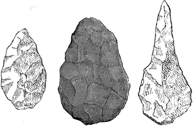 Some unskilled line drawings of bifacial tools
