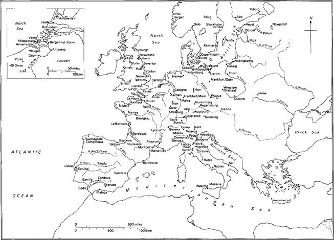 Map 1 European towns in the late Middle Ages Map 1 European towns in the late Middle Ages