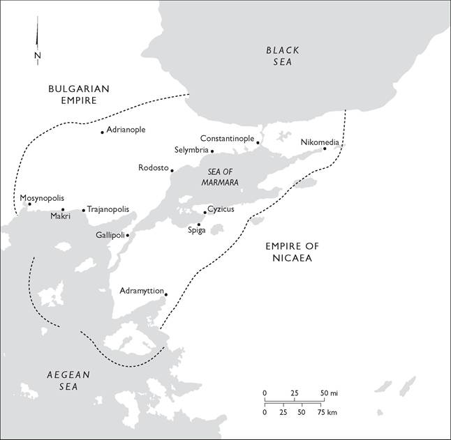 The Latin Empire of Constantinople, c. 1215