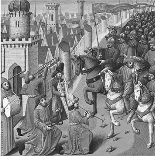 Conquest of Damietta by Louis IX of France, from the Speculum Majus, fifteenth century. (Archivo Iconograpfico, S.A./Corbis)