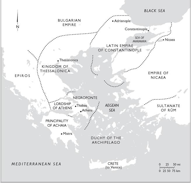 The Frankish states of Greece and their neighbors, c. 1215
