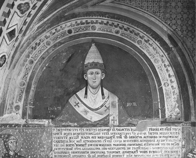 Thirteenth-century Italian fresco of Pope Innocent III. Sacro Speco (S. Scolastica), Subiaco, Italy. (Archivo Iconografico, S.A./Corbis)