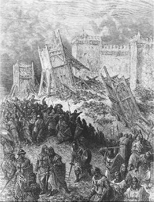 Second Assault of Jerusalem: The Crusaders Repulsed, by Gustave Dore, 1877. (Bettmann/Corbis)