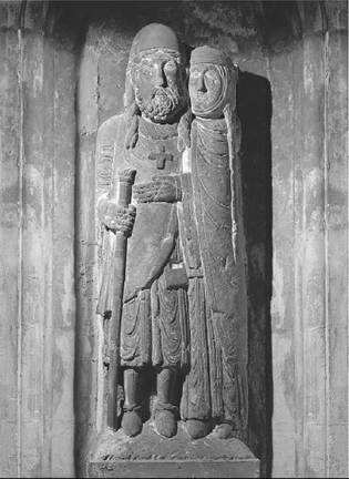 The Crusader’s return. Relief from the Abbey of Belval, perhaps in commemoration of the return of Hugh I of Vaudemont (d.1154). (Erich Lessing/Art Resource)