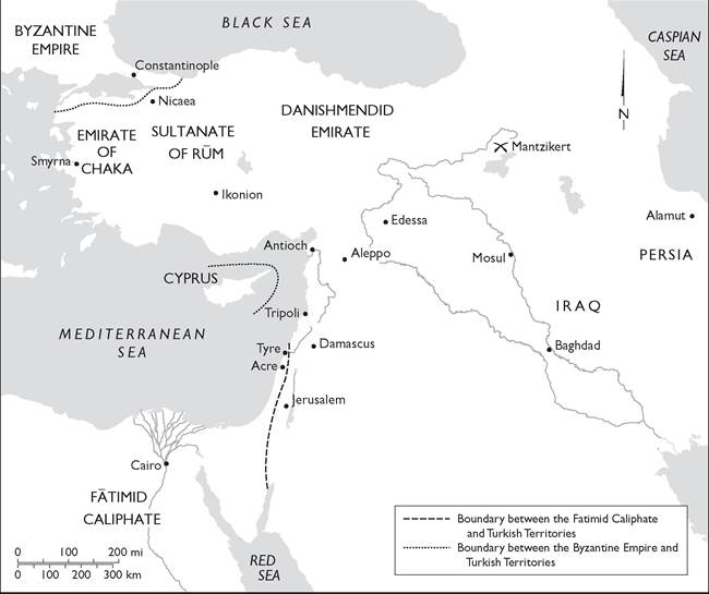 The Saljūq Sultanate (Western Half), including dependent Turkish Territories, in 1095 The Saljūq Sultanate (Western Half), including dependent Turkish Territories, in 1095