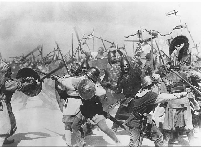 Crusaders battle Russians in the film Alexander Nevsky, directed by Sergei Eisenstein (1938). (Bettmann/Corbis) Crusaders battle Russians in the film Alexander Nevsky, directed by Sergei Eisenstein (1938). (Bettmann/Corbis)