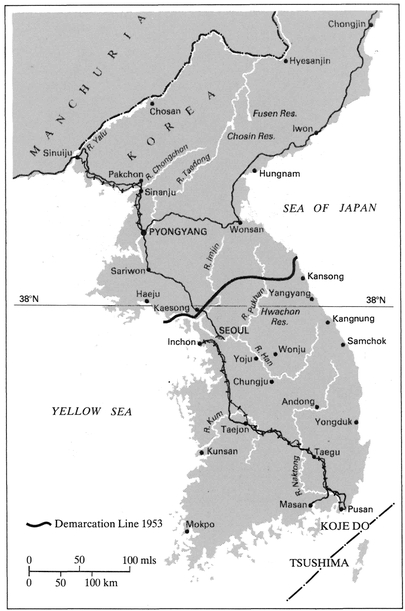Map 2 Korea, the 38th Parallel, and Demarcation Line, 1953